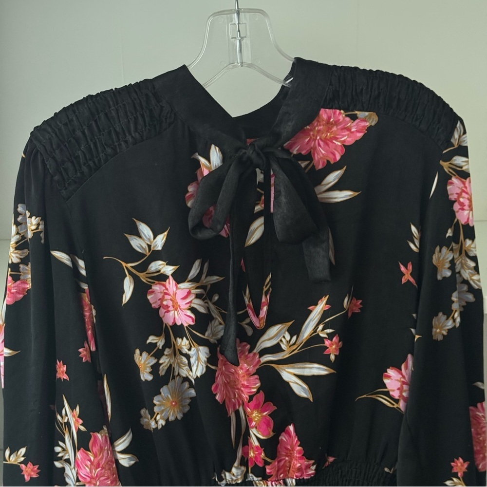 MISA Floral Iyana Tie-Neck Mini Dress - Picture 6 of 8